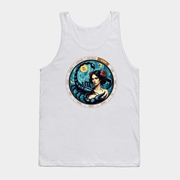 ZODIAC Scorpio - Astrological SCORPIO - SCORPIO - ZODIAC sign - Van Gogh style - 7 Tank Top by ArtProjectShop